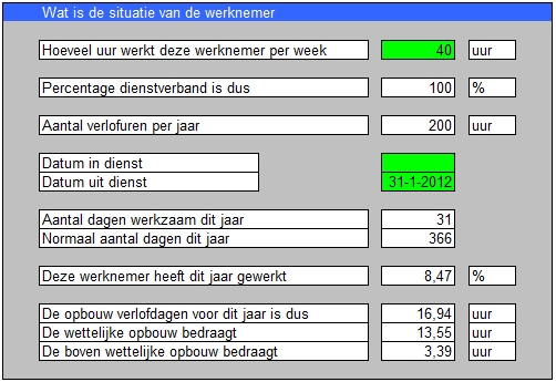 Berekenen wettelijk minimum verlof 02